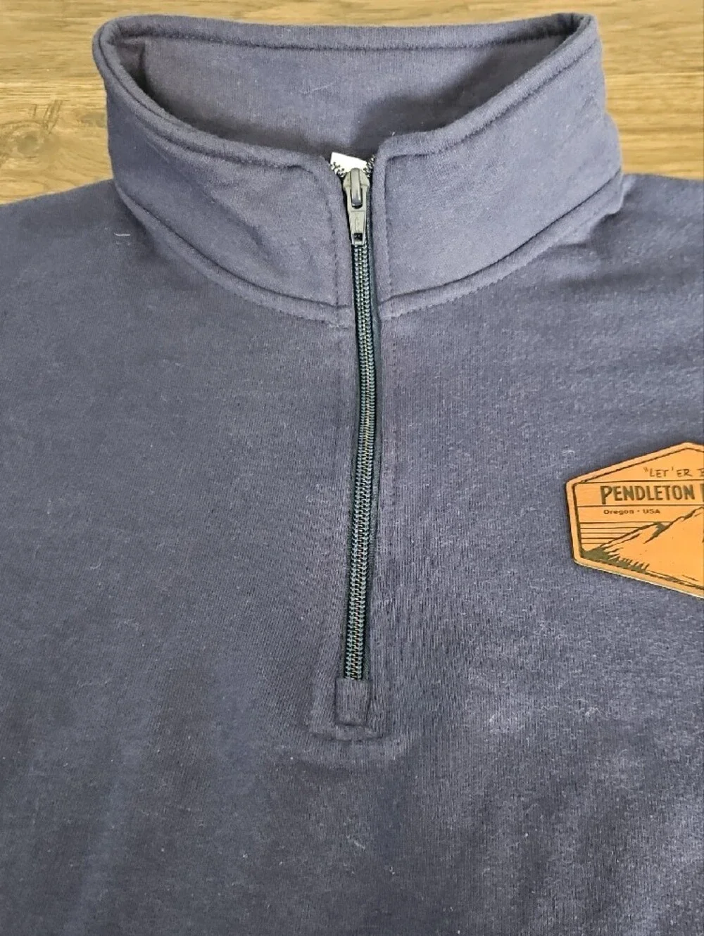 Pendleton Round-Up Oregon Quarter Zip Sweatshirt XL Blue Western Pullover